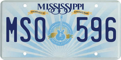MS license plate MSO596