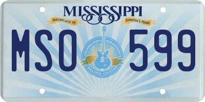 MS license plate MSO599