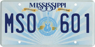 MS license plate MSO601