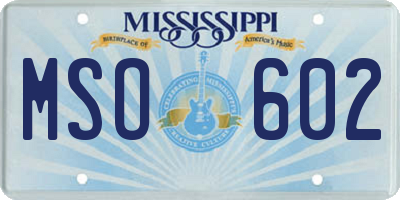 MS license plate MSO602