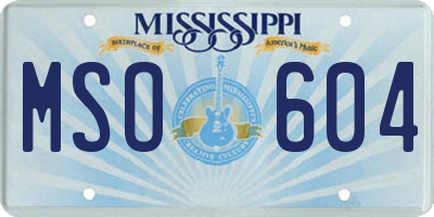 MS license plate MSO604