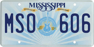 MS license plate MSO606