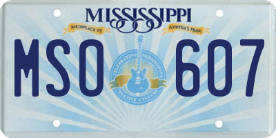 MS license plate MSO607