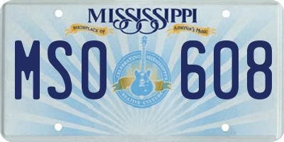 MS license plate MSO608