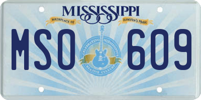 MS license plate MSO609