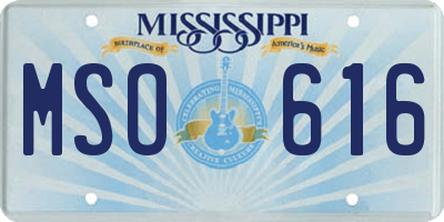 MS license plate MSO616