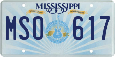 MS license plate MSO617