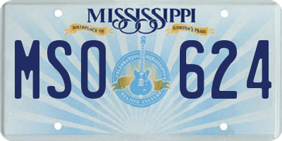 MS license plate MSO624