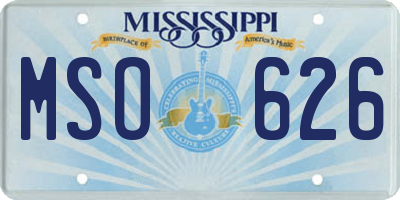 MS license plate MSO626