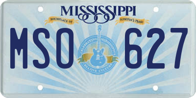 MS license plate MSO627