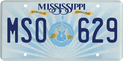 MS license plate MSO629
