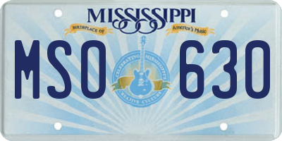MS license plate MSO630