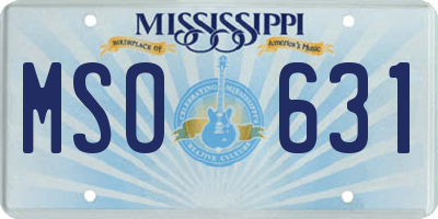 MS license plate MSO631