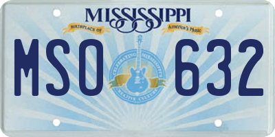 MS license plate MSO632