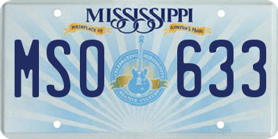 MS license plate MSO633