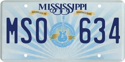 MS license plate MSO634