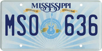 MS license plate MSO636