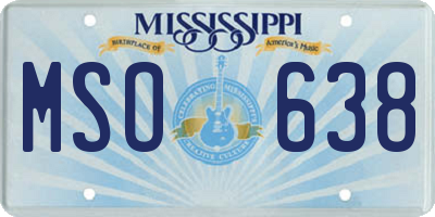 MS license plate MSO638