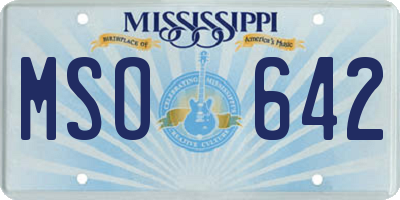 MS license plate MSO642