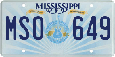 MS license plate MSO649