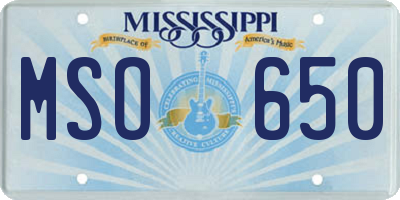 MS license plate MSO650
