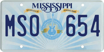 MS license plate MSO654