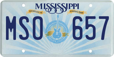 MS license plate MSO657