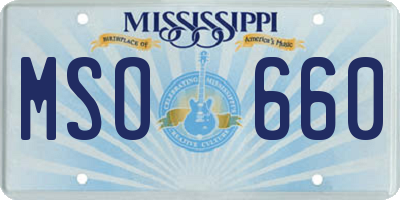 MS license plate MSO660