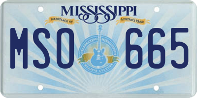 MS license plate MSO665