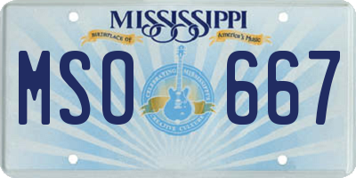 MS license plate MSO667