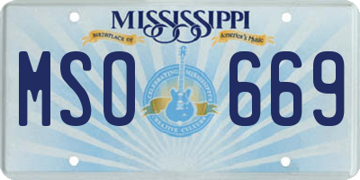 MS license plate MSO669