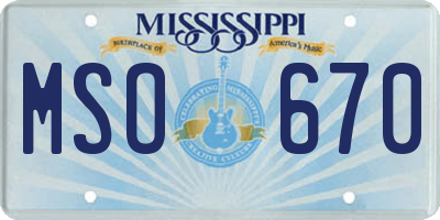MS license plate MSO670