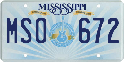 MS license plate MSO672