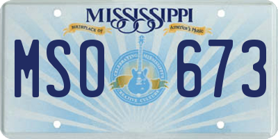 MS license plate MSO673