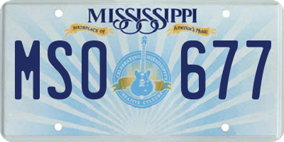 MS license plate MSO677