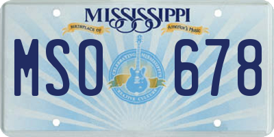 MS license plate MSO678