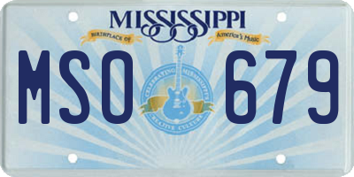 MS license plate MSO679