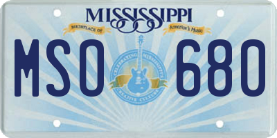 MS license plate MSO680
