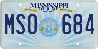 MS license plate MSO684