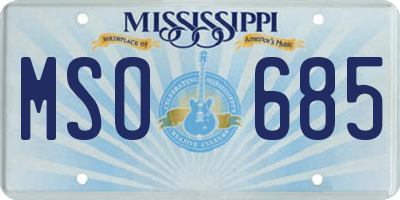 MS license plate MSO685