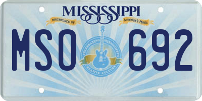 MS license plate MSO692