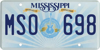 MS license plate MSO698