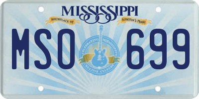 MS license plate MSO699