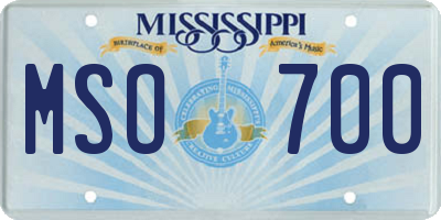 MS license plate MSO700