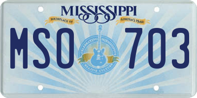 MS license plate MSO703