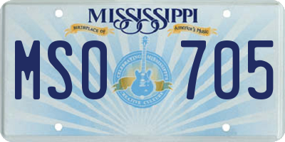 MS license plate MSO705