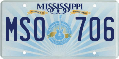 MS license plate MSO706