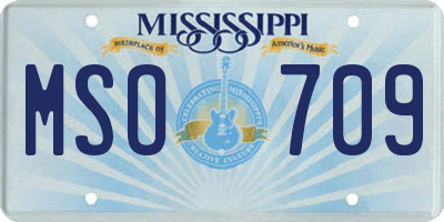 MS license plate MSO709