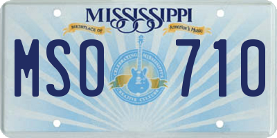 MS license plate MSO710