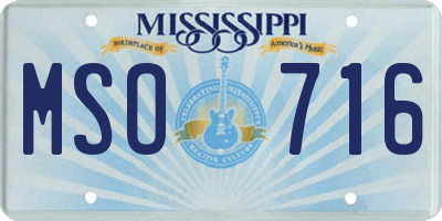 MS license plate MSO716